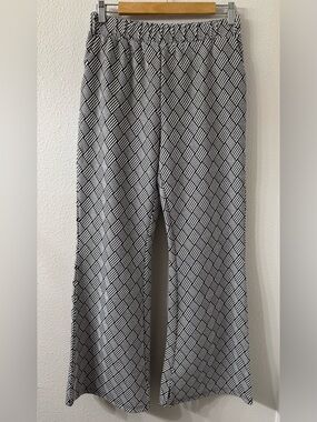 See & Be Seen Geometric Flare Pants Pull On with Pockets for Work, Large